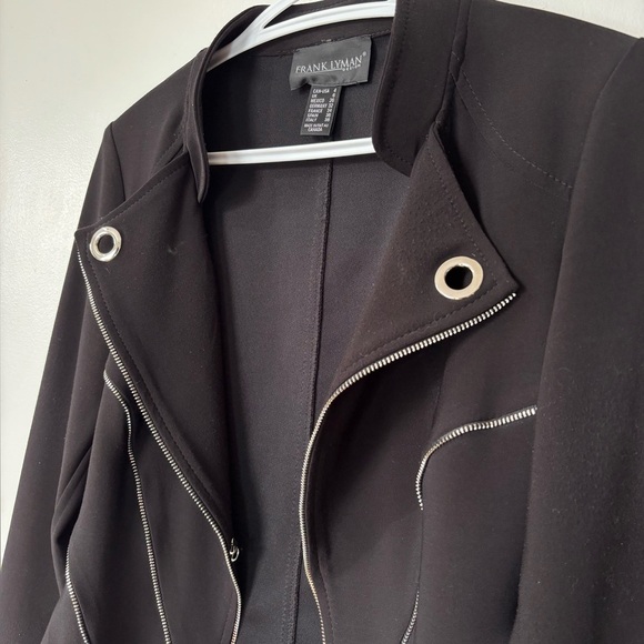 ✨Frank Lyman Fitted Black Blazer with Zipper Trim - Size 4 - Picture 4 of 7